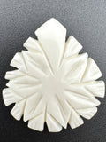 41mm Bone Flower Tear Drop Pendant – Hand Carved Bone, Tribal & Indigenous Style