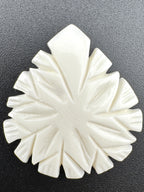 41mm Bone Flower Tear Drop Pendant – Hand Carved Bone, Tribal & Indigenous Style