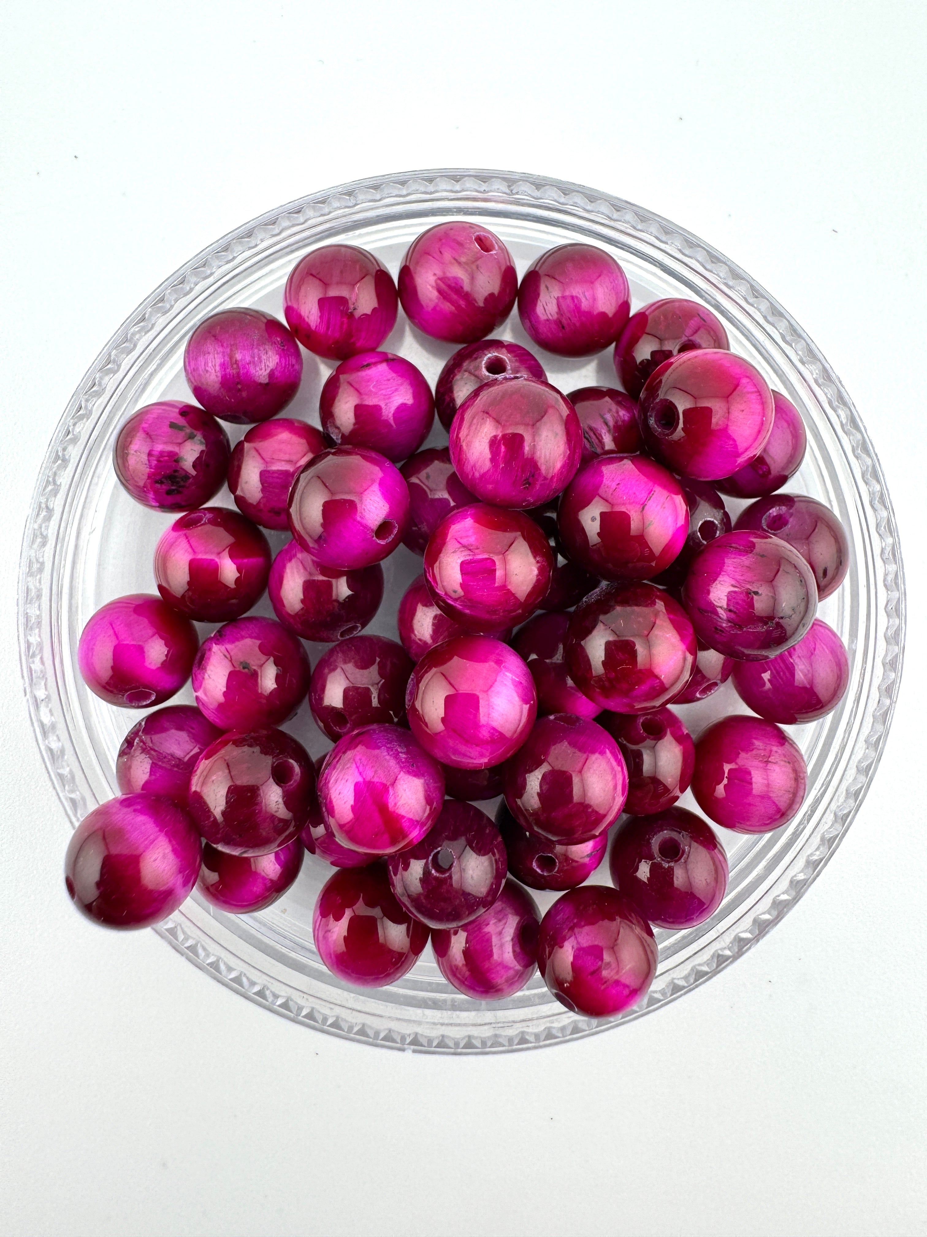 Dyed Tiger Eye Pink Beads Available in 6mm, 8mm Sizes