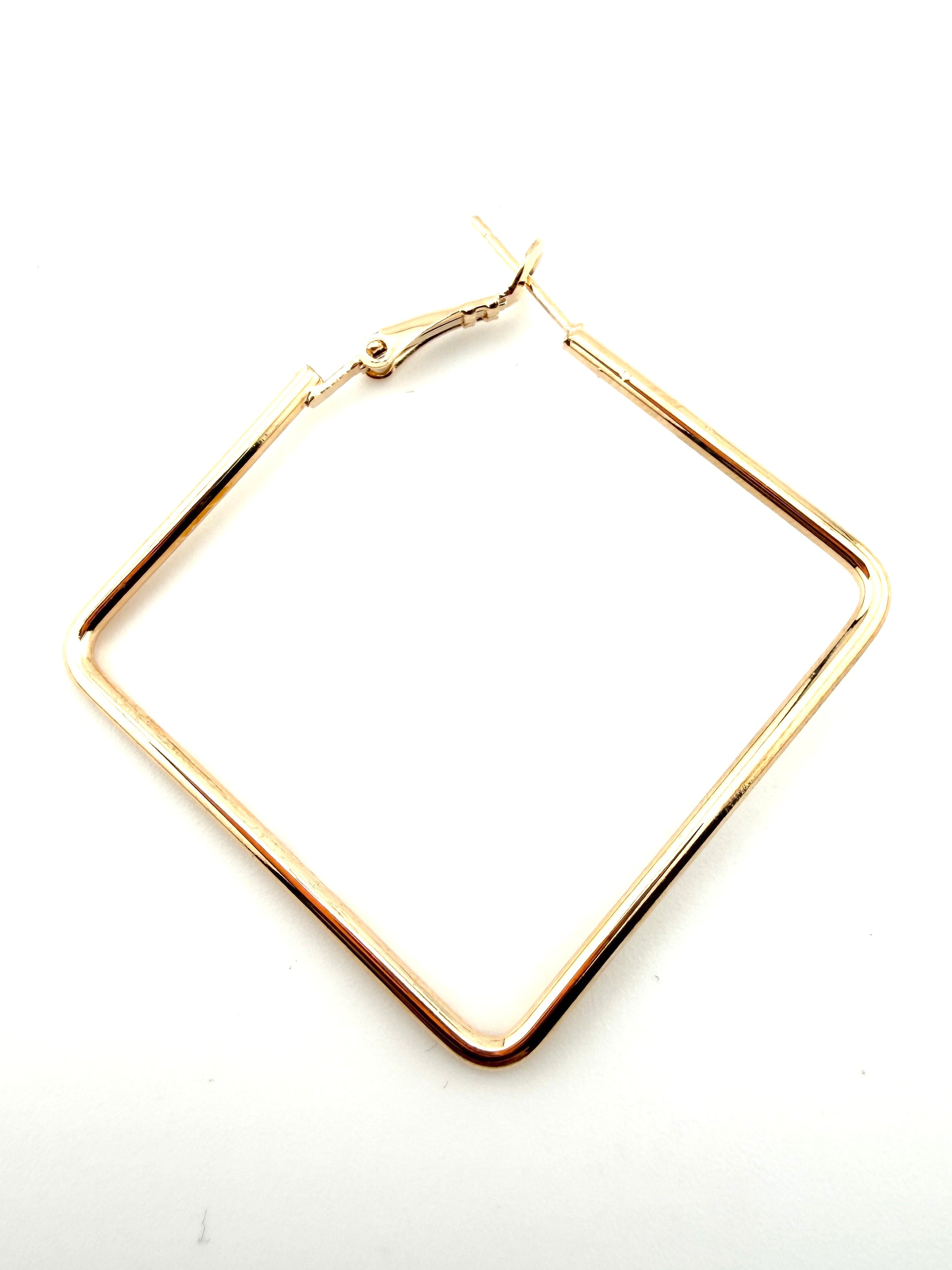 Gold Square Hoop Earing Frame Pair