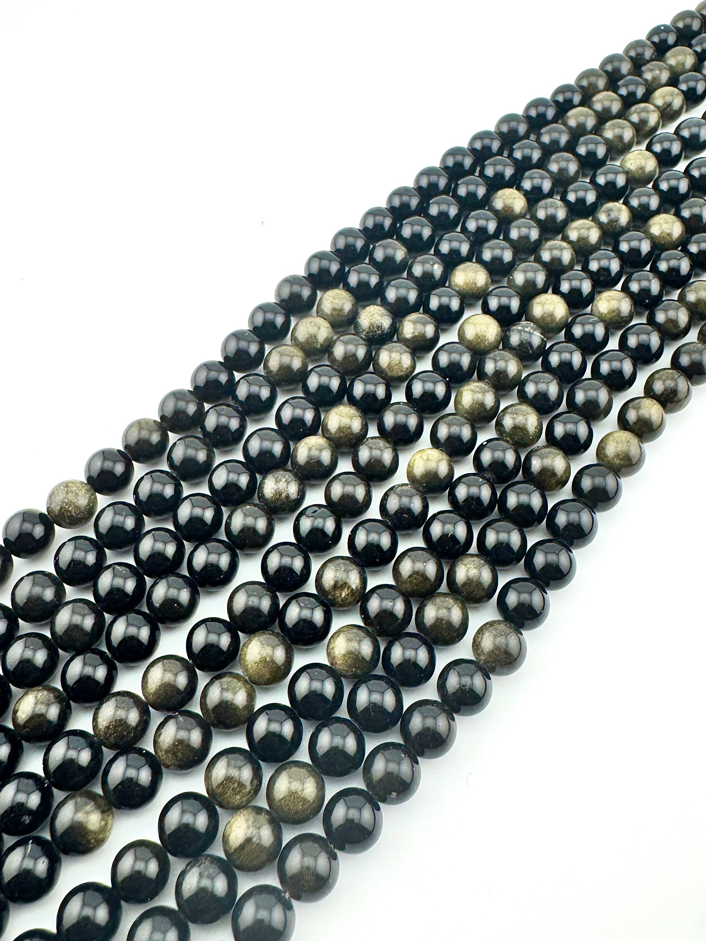Golden Obsidian Beads Available in 4mm, 6mm, 8mm, 10mm Sizes