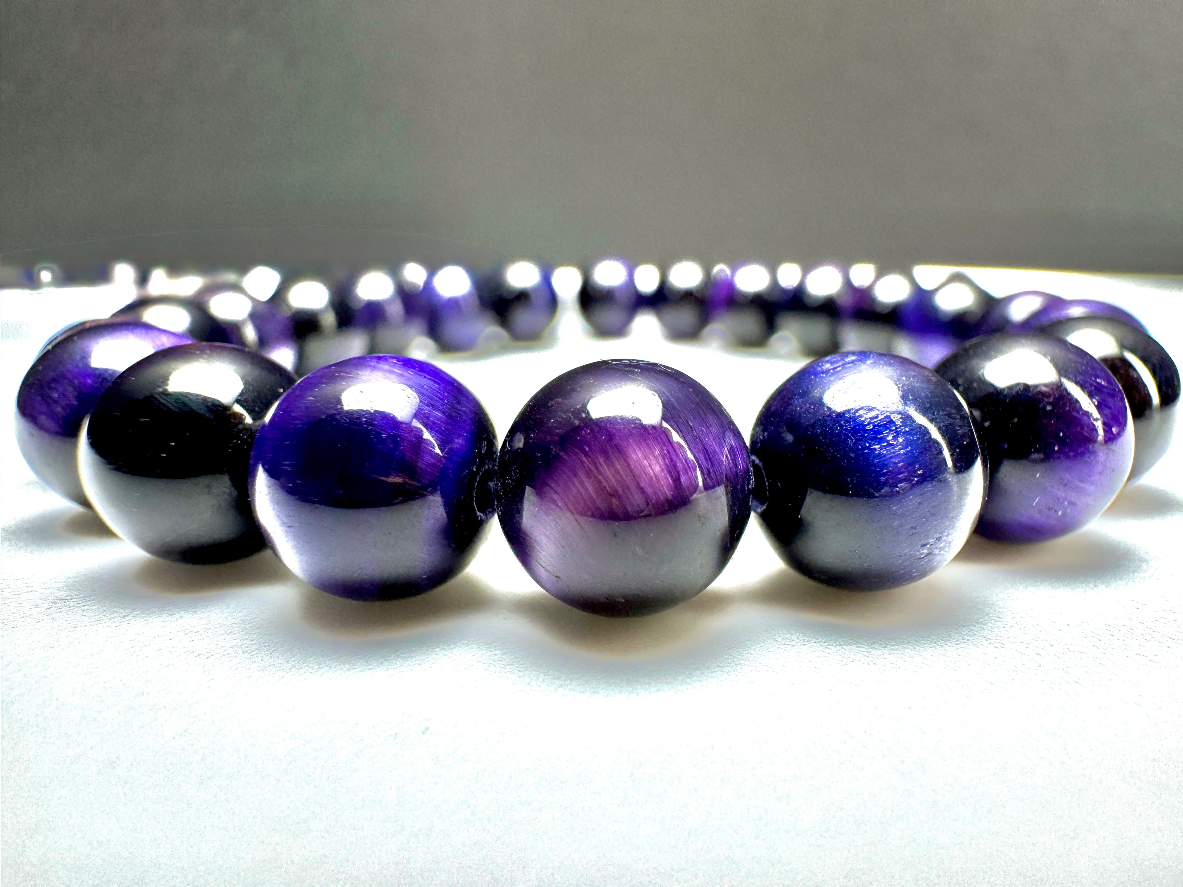 Dyed Purple Tigers Eye Beads Available in 6mm, 8mm Sizes