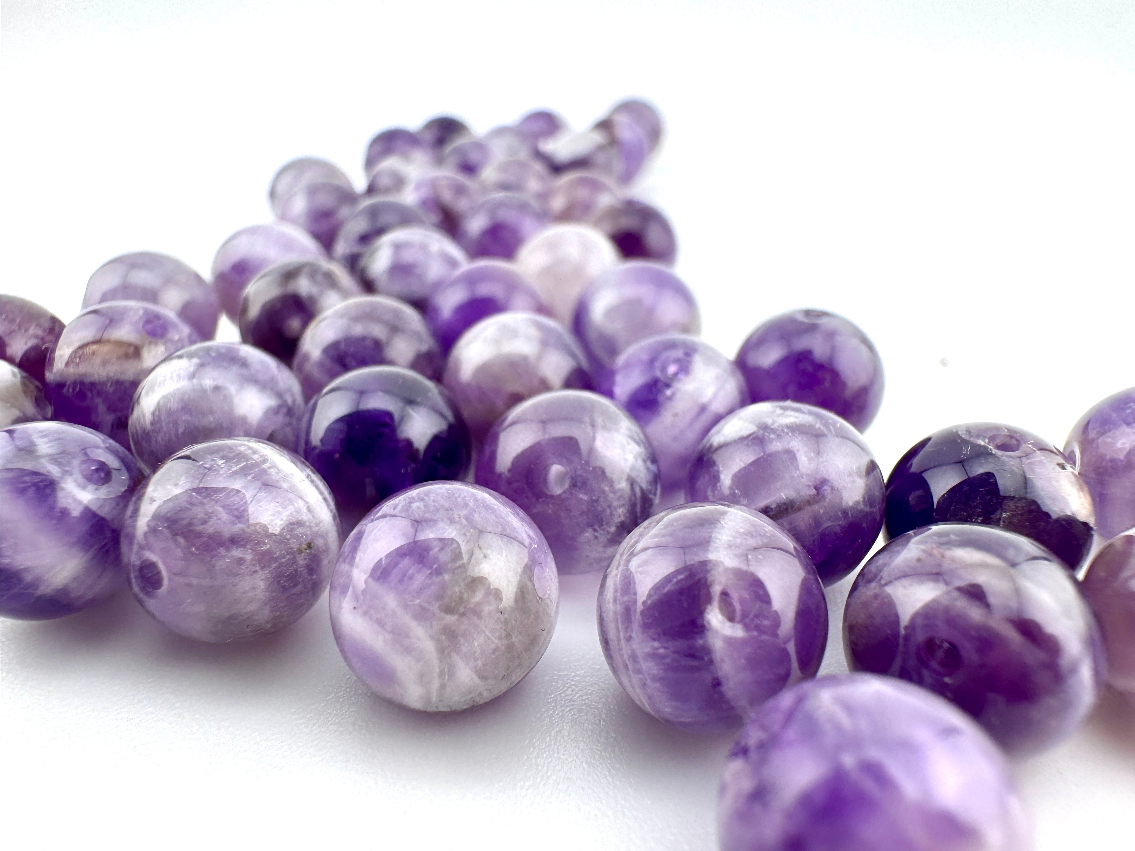 Lined Amethyst Beads Available in 6mm, 8mm Sizes