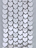 2.5x6mm Hematite Flat Heart Silver