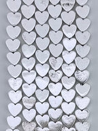 2.5x6mm Hematite Flat Heart Silver