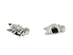 13x17mm Dragon Head Bead Rhodium