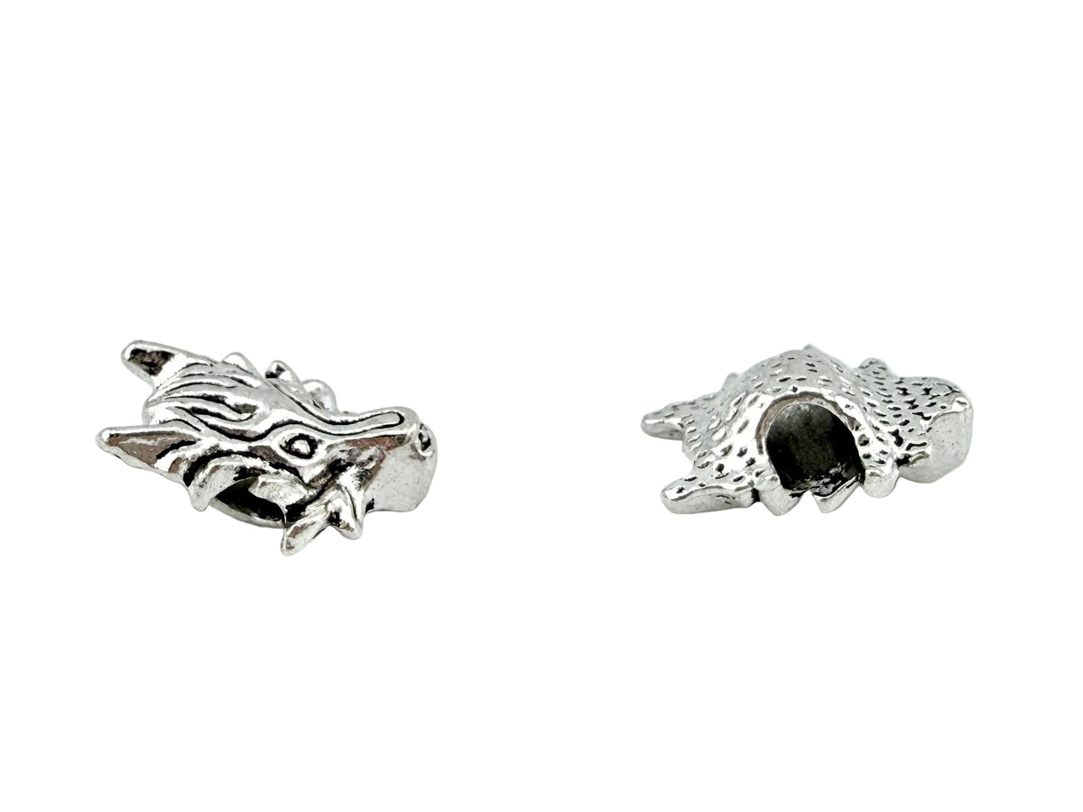 13x17mm Dragon Head Bead Rhodium