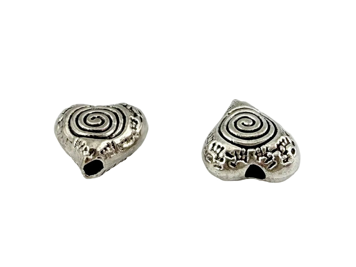 9x8.5mm Spacer Heart Rhodium