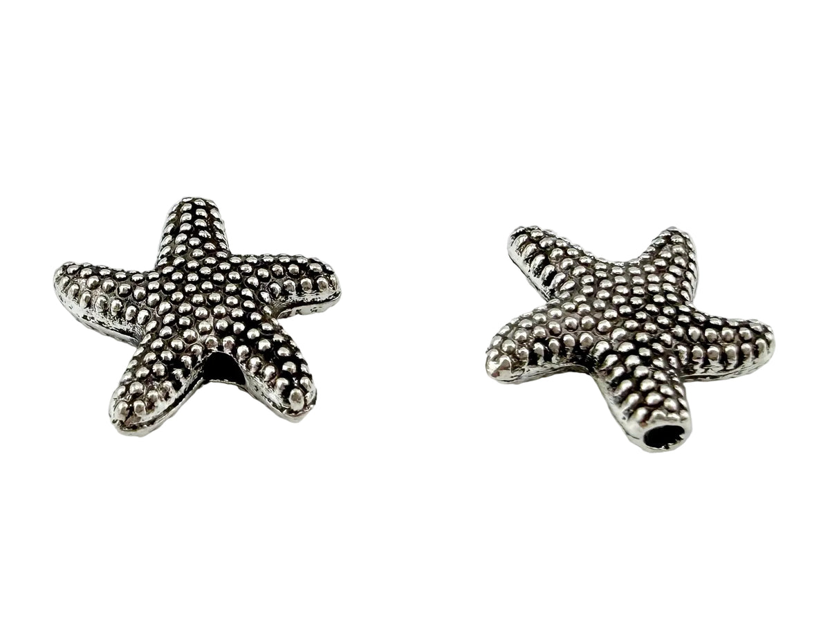 13x3mm Starfish Spacer Bead Rhodium