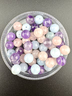 Amethyst Rose Quartz Aquamarin Trio Bead Available in 6mm, 8mm sizes