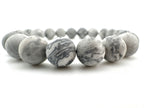 Matte Grey Scenery Jasper Beads Available in 6mm, 8mm Sizes
