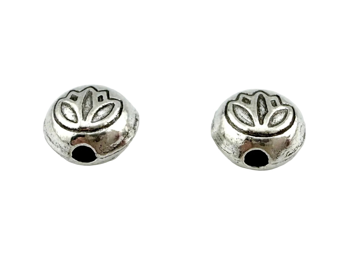 7.5x5mm Lotus Bead Spacer Rhodium