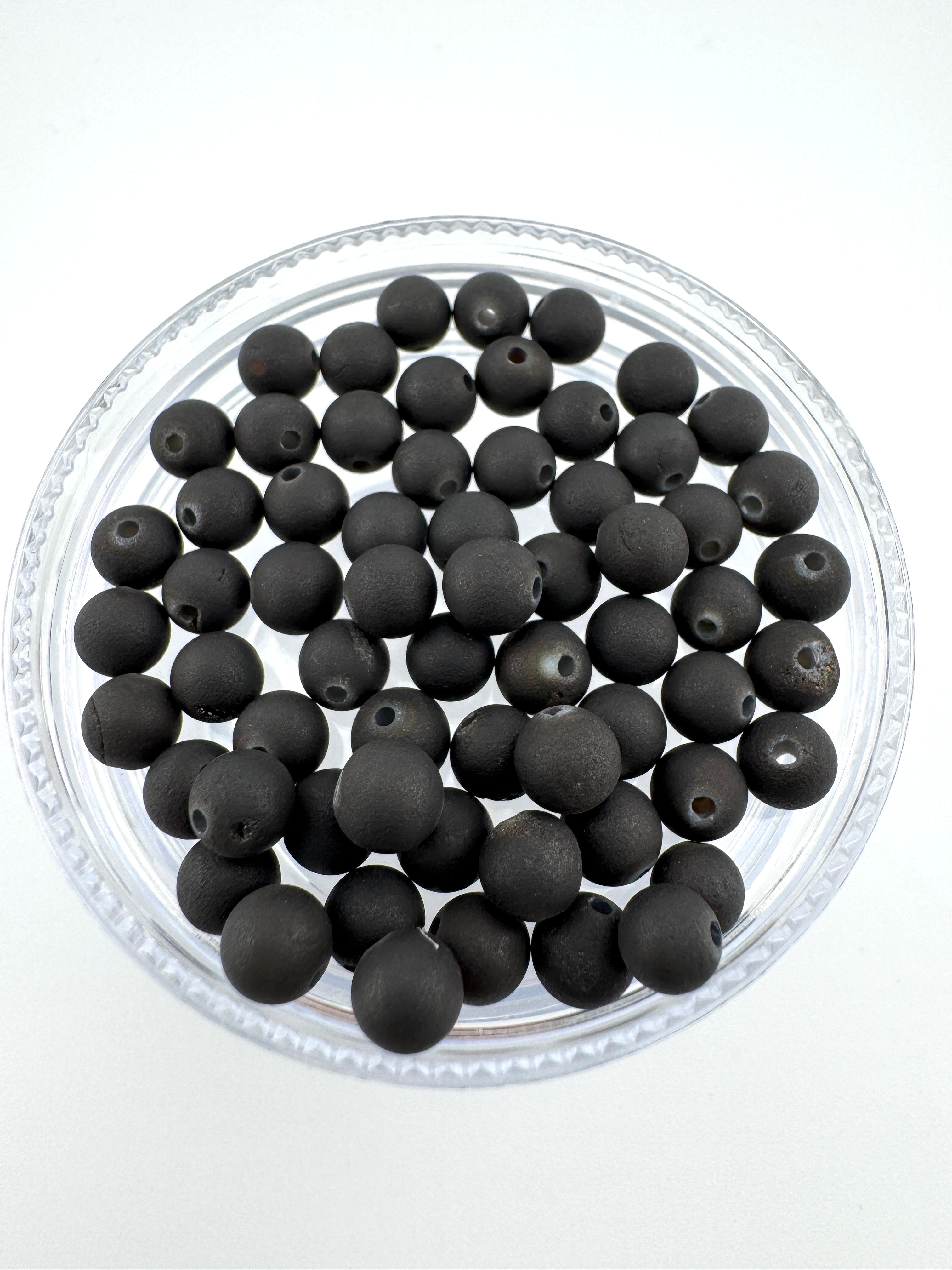 Black Druzy Beads Available in 6mm, 8mm Sizes