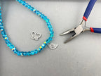8mm Glass Rondelle Beads Blue AB