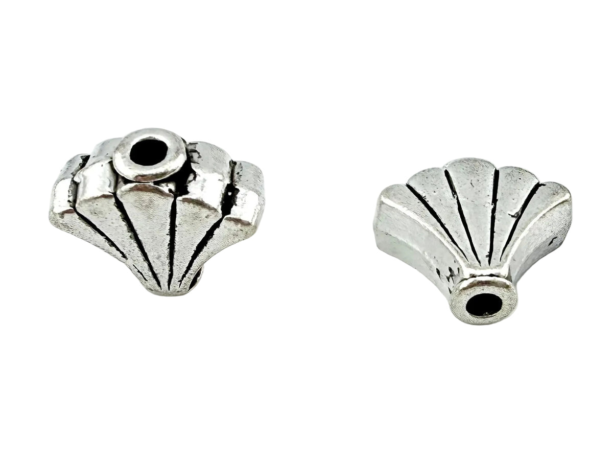 9x10mm Fan Spacer Bead Rhodium