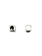 3x3mm Rounded Cube Spacer Bead Rhodium