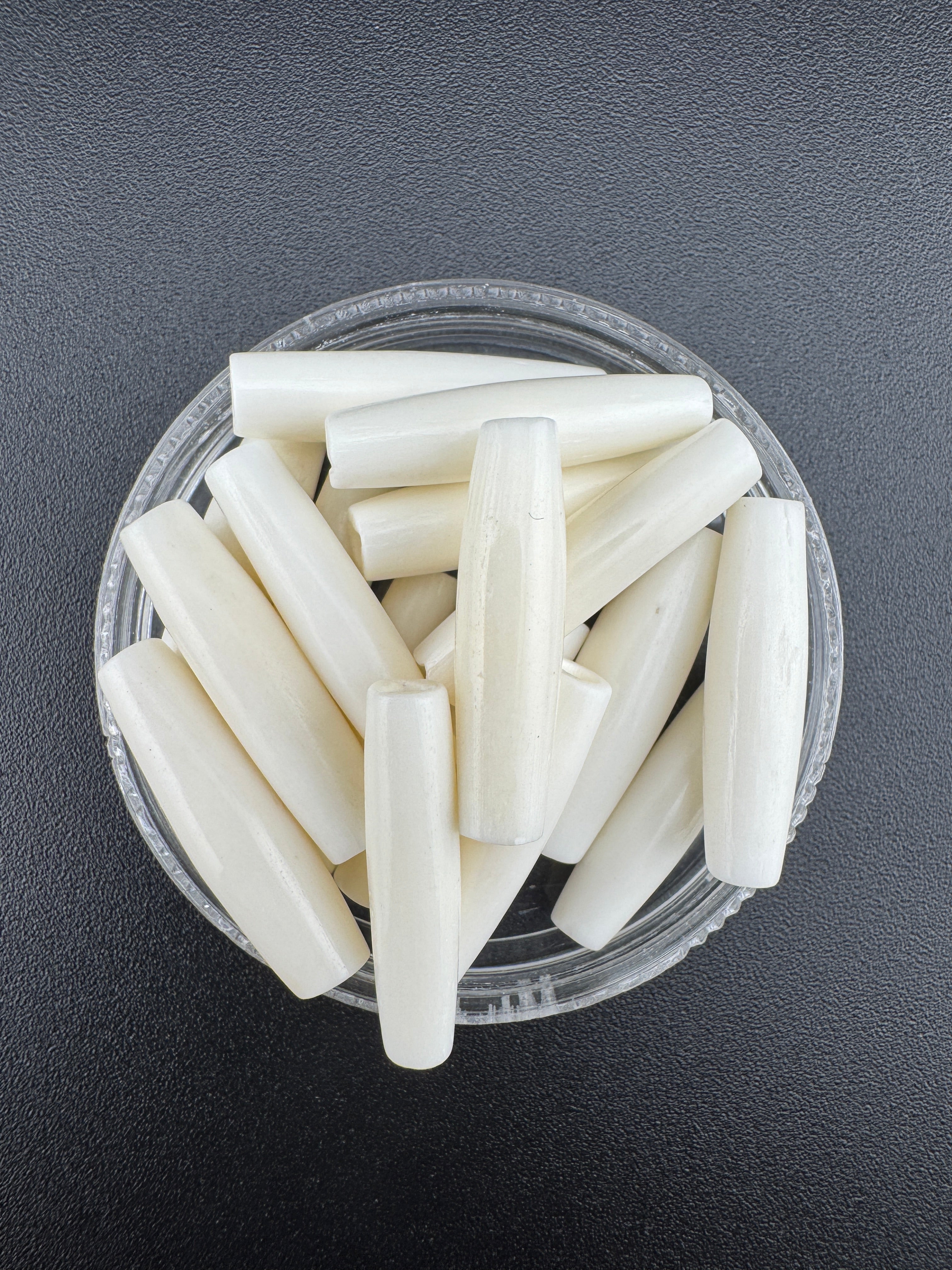 Ivory Buffalo Bone Pipe, Standard thickness  0.5–4inch Carved Bone Pieces for Jewelry & Crafts