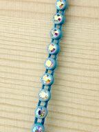 3.2mm Blue Plastic Rhinestone Banding With Clear AB Crystal