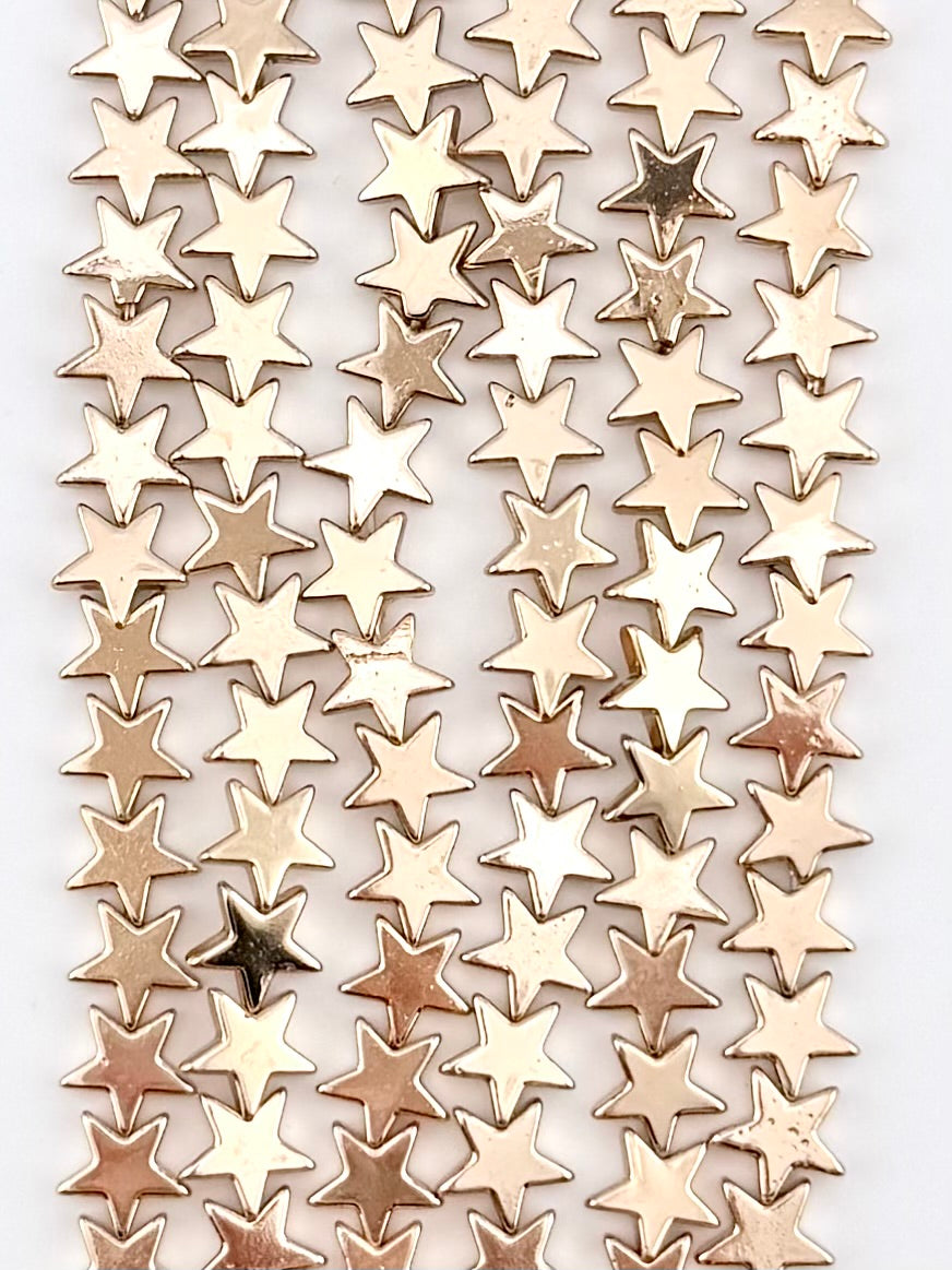 3x9mm Hematite Star Gold