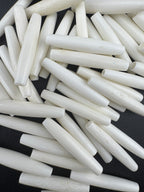 Ivory Buffalo Bone Pipe, Thin,  0.5–2.5inch Carved Bone Pieces for Jewelry & Crafts