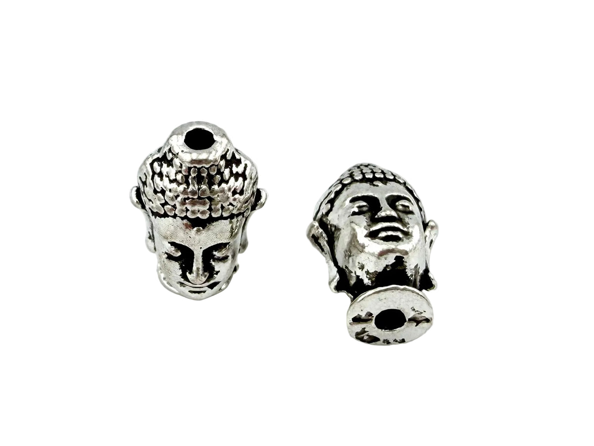 12x8mm Buddah Spacer Bead Rhodium