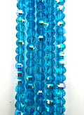 8mm Glass Rondelle Beads Blue AB