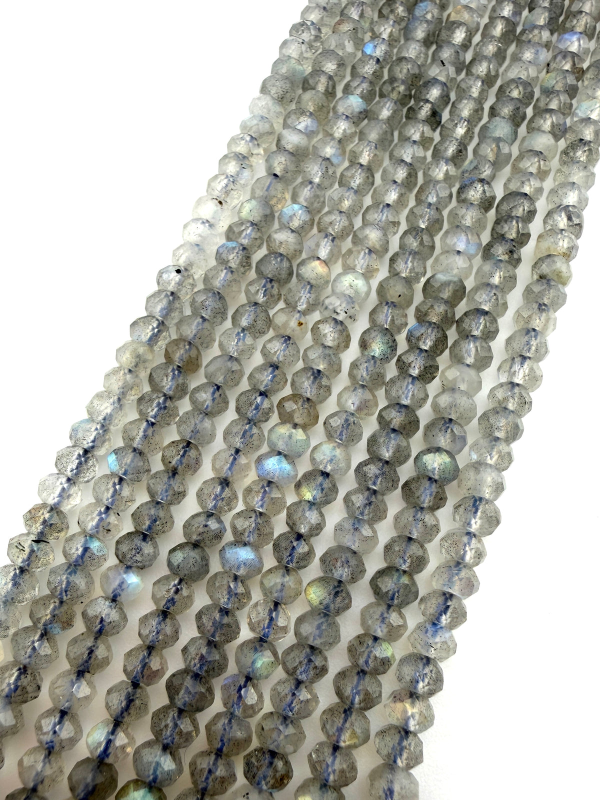 Rondelle Cut Labradorite Beads Available in 4mm, 5mm Sizes