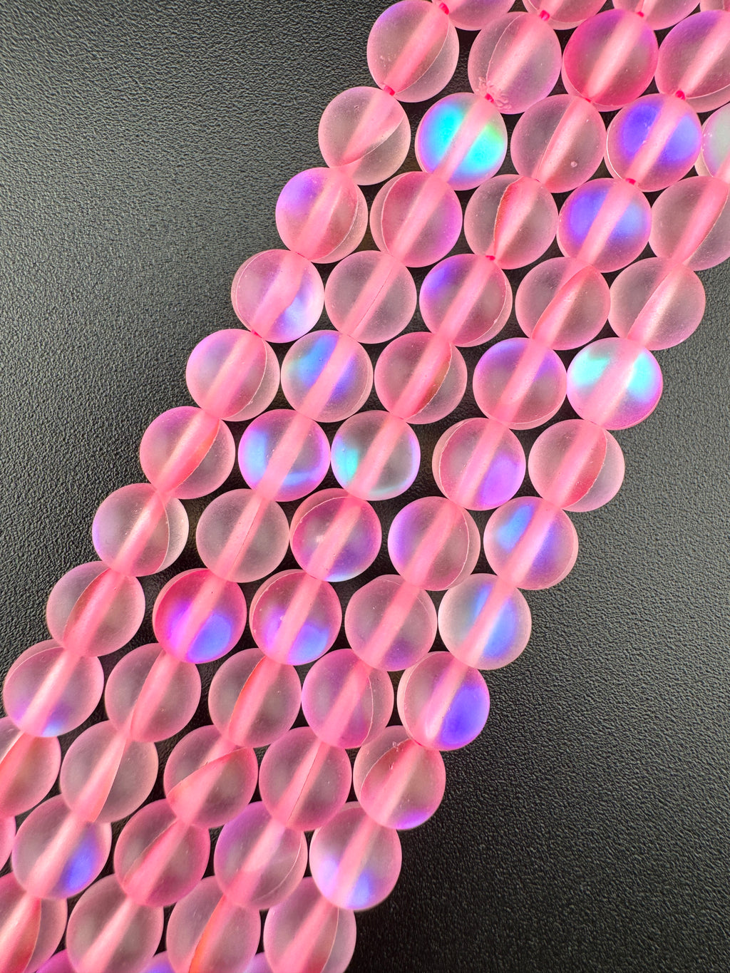 Matte Pink Moon Light Quartz Beads Available in 6mm, 8mm Sizes