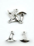 15mm Wizard Hat Charm Rhodium