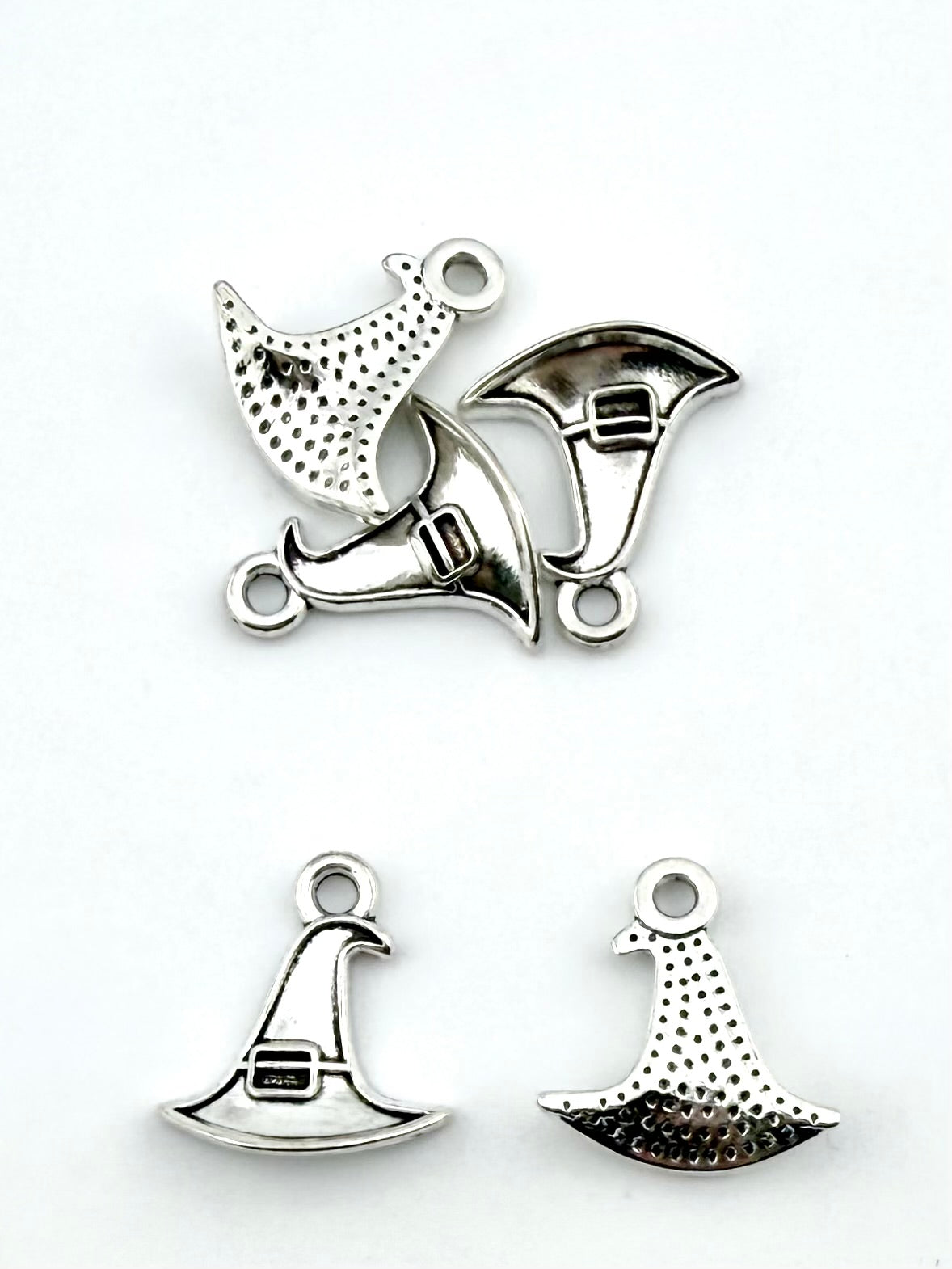 15mm Wizard Hat Charm Rhodium