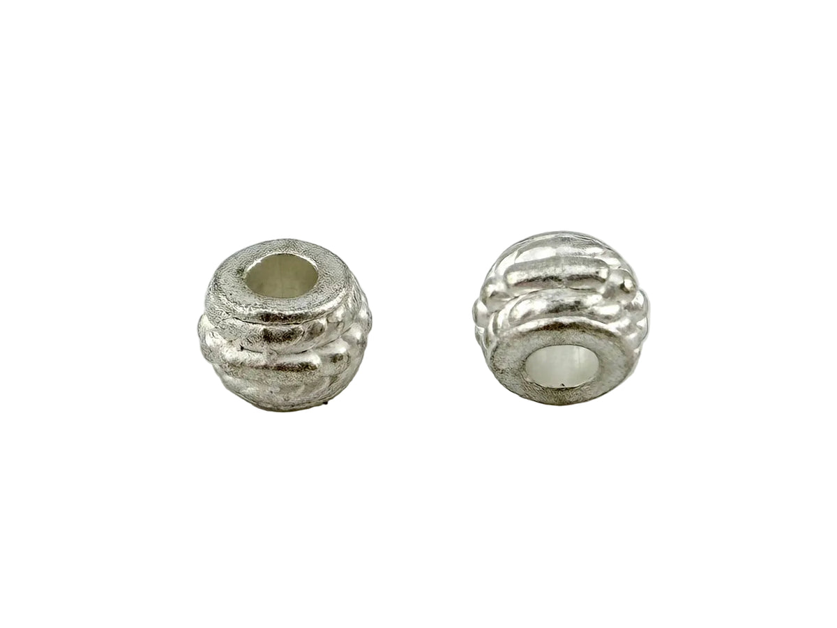 6x7.5mm Large Hole Spacer Bead Silver