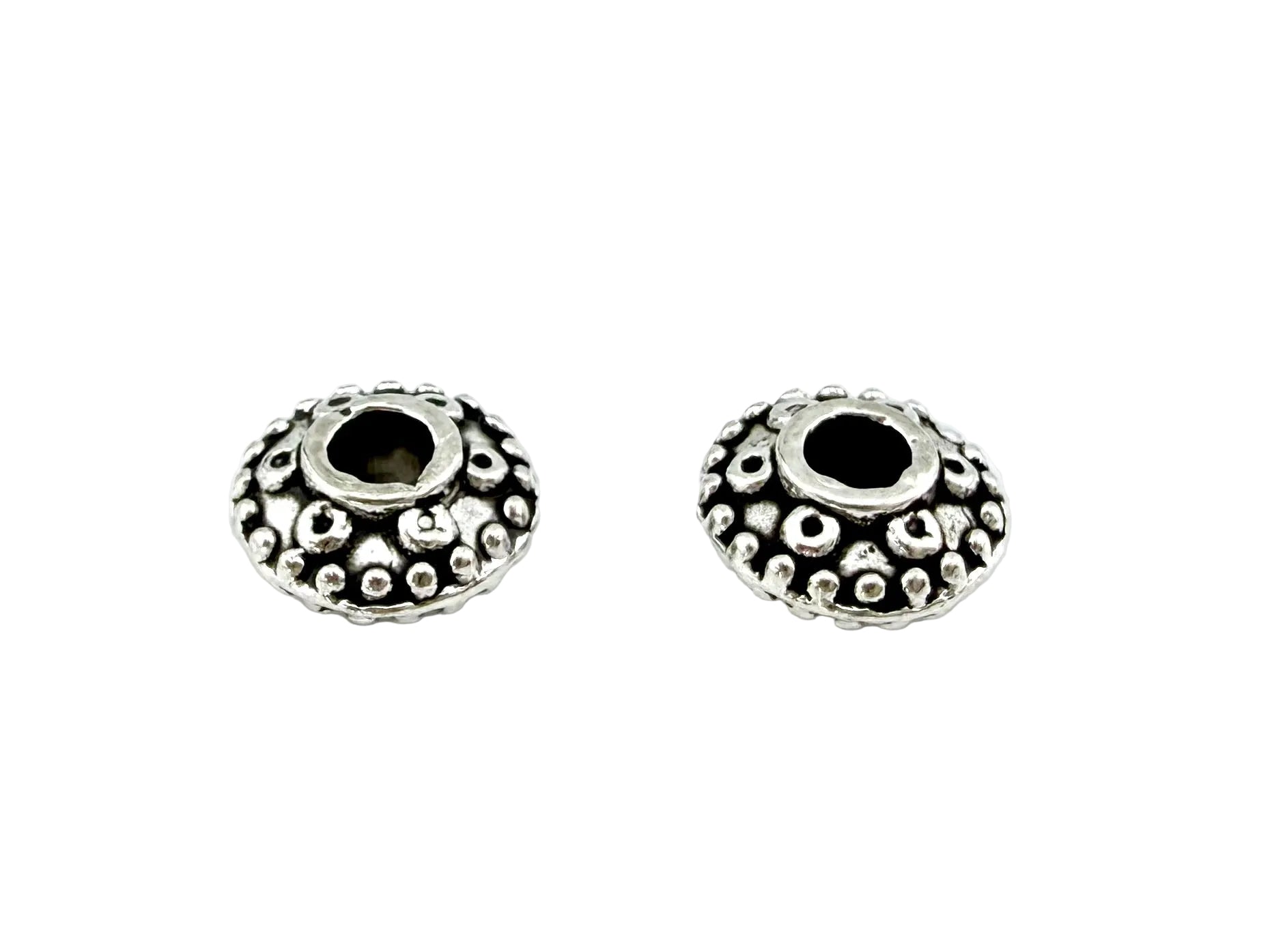 4x8mm Tibetan Style Spacer Bead Rhodium