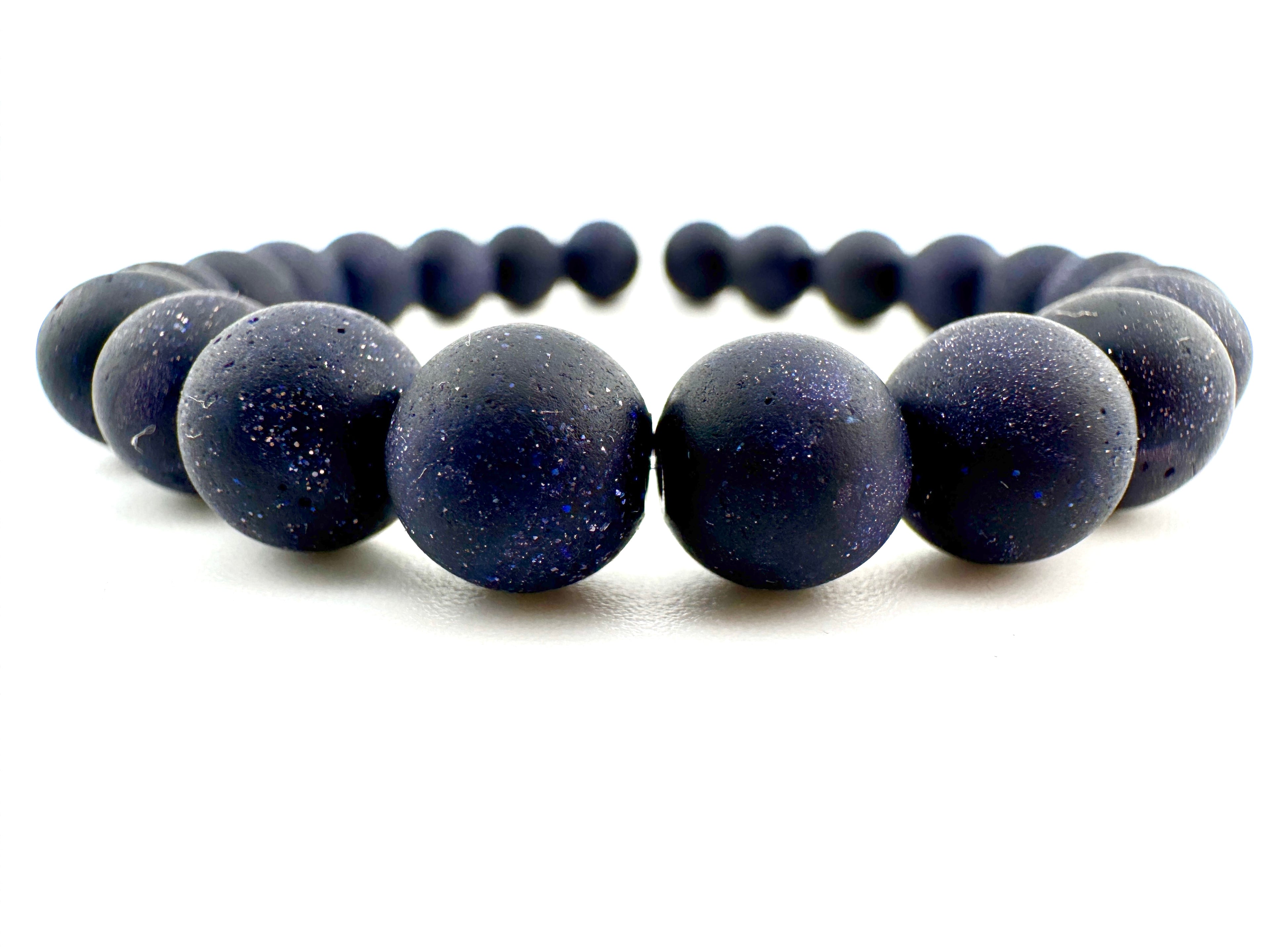 Matte Blue Gold Stone Beads Available in 6mm, 8mm Sizes