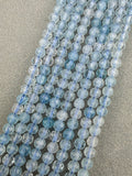 3mm Faceted Aquamarine Beads
