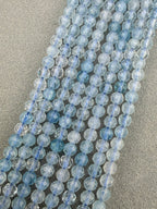 3mm Faceted Aquamarine Beads