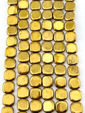 2.5x8mm Hematite Flat Rounded Square Dark Gold