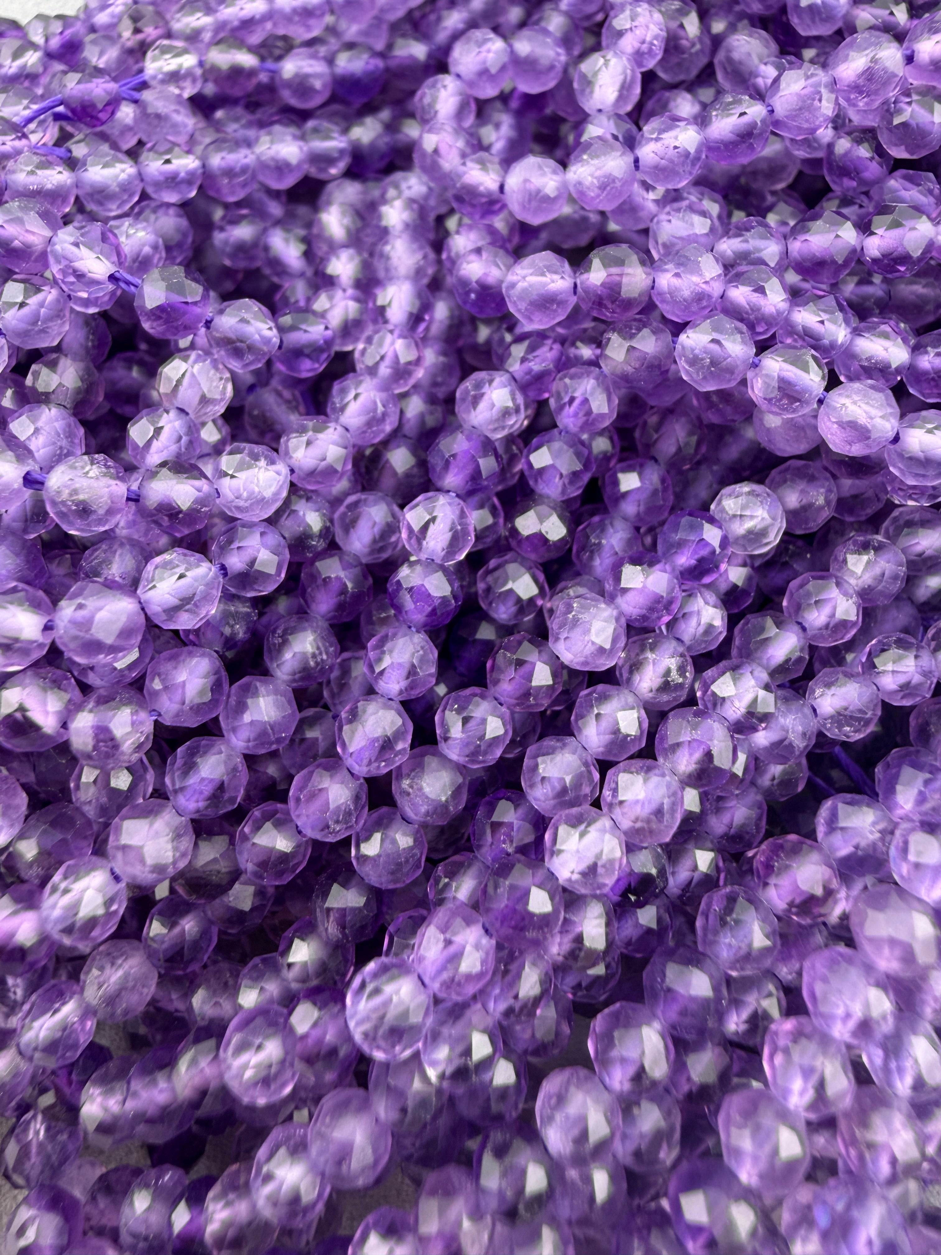 3mm Faceted Dark Amethyst Beads