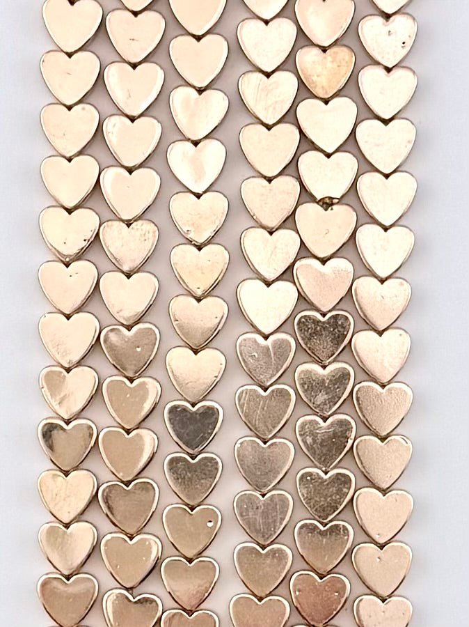 2.5x6mm Hematite Flat Heart Gold