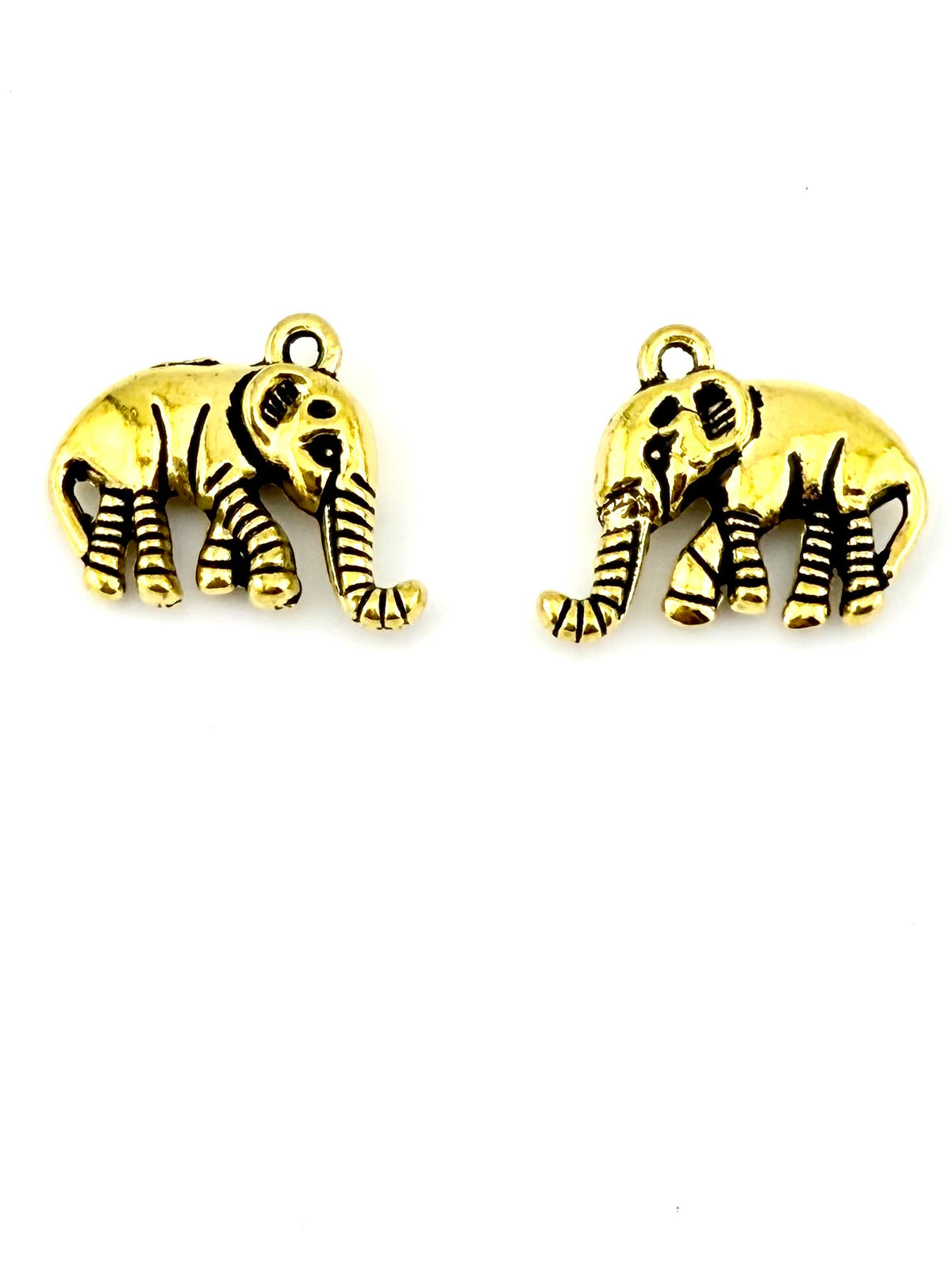 15.5mm Elephante Charm Antique Gold