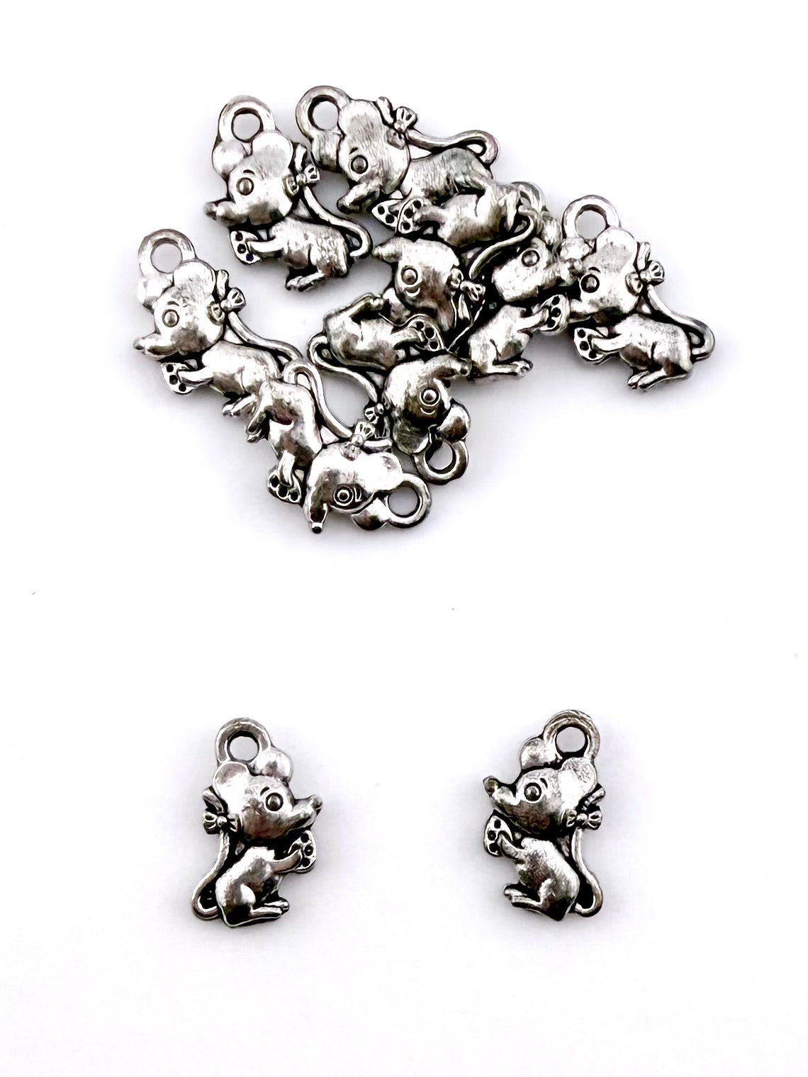 12mm Mouse & Cheese Rhodium
