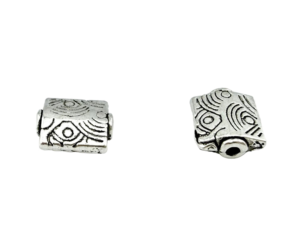 8x6.5mm Square Spacer Bead Rhodium