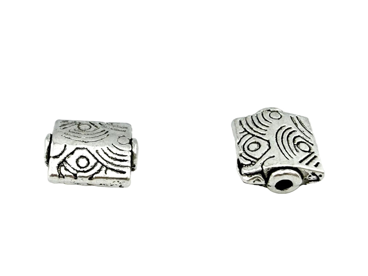 8x6.5mm Square Spacer Bead Rhodium