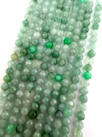 3.2mm Faceted Green Jade Beads