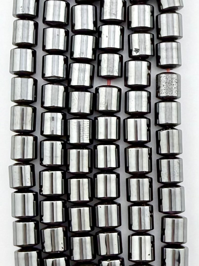6x6mm Hematite Column Beads