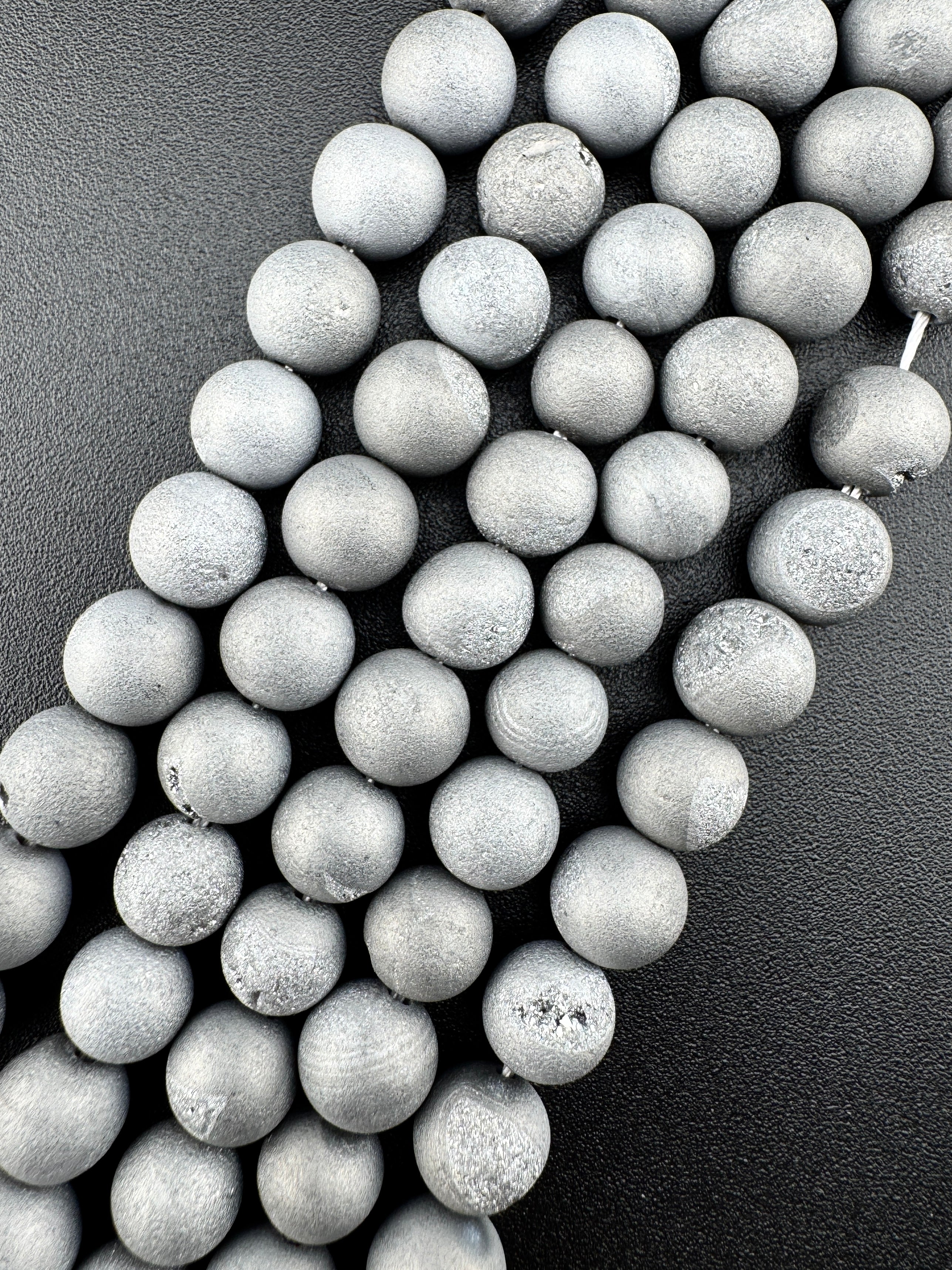Silver Druzy Beads Available in 6mm, 8mm Sizes