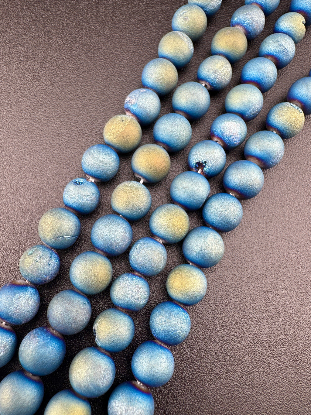 Blue Green Druzy Beads Available in 6mm, 8mm Sizes