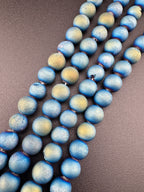 Blue Green Druzy Beads Available in 6mm, 8mm Sizes