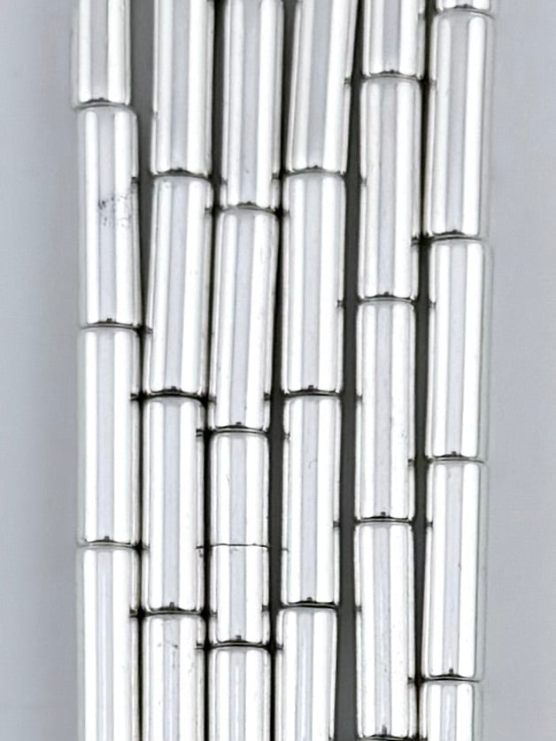 13x4mm Hematite Column Beads Silver