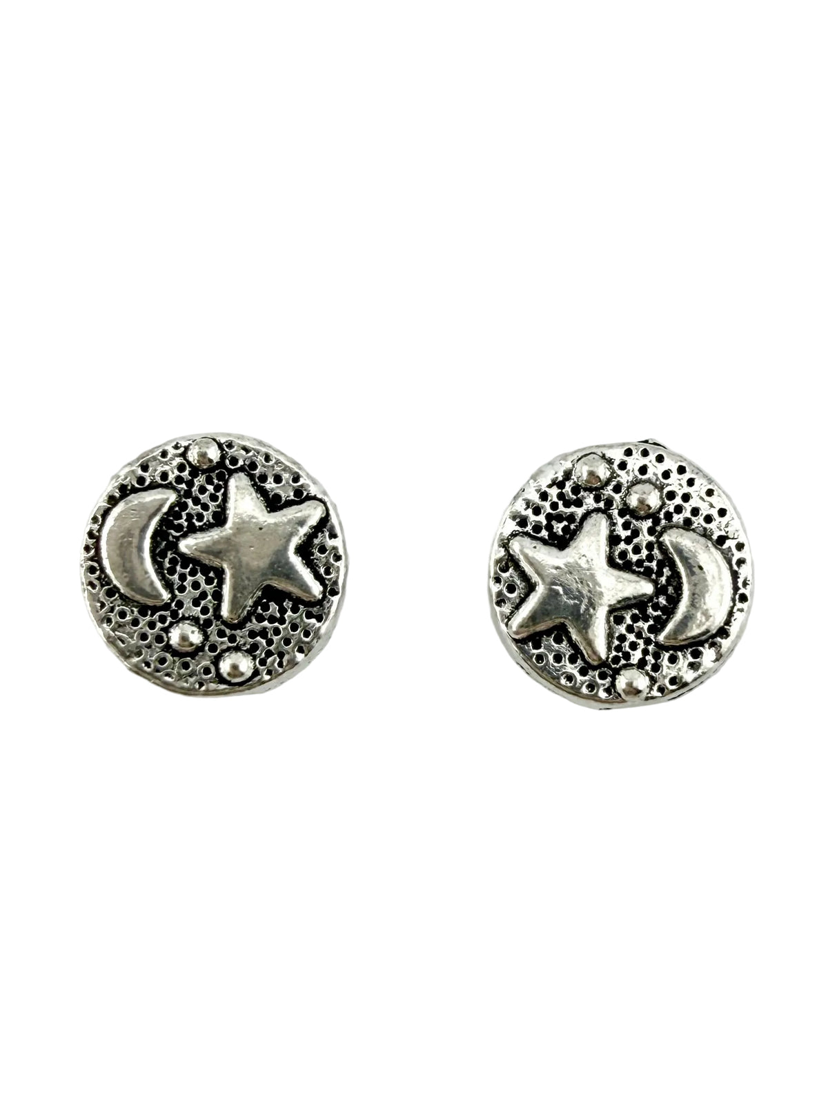 9x3.5mm Star & Moon Spacer Bead Rhodium