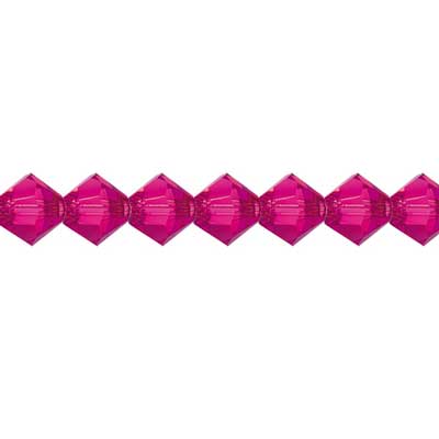 Preciosa Czech Crystal Fuchsia Bicone 4mm